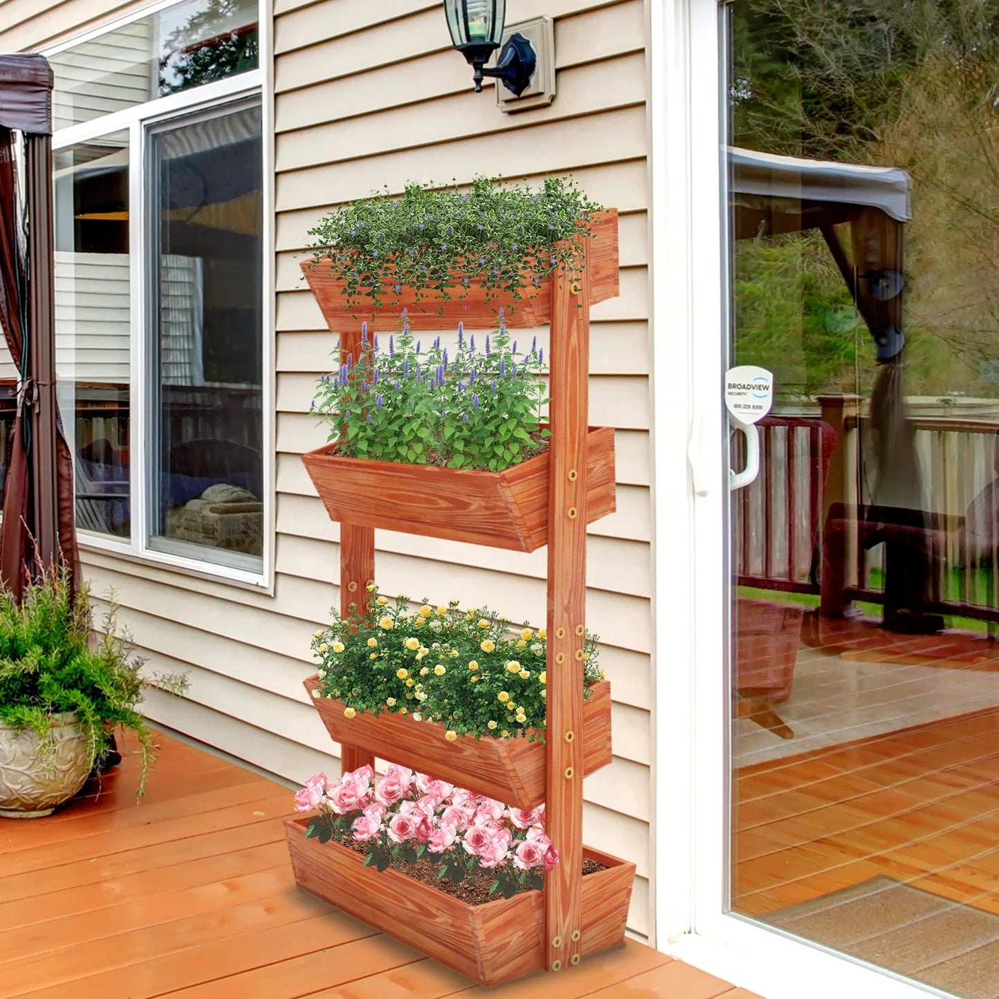 Jardinière surélevée - VerticalRaisedPlanter™ - Marron Rougeâtre - Oasis Citadin