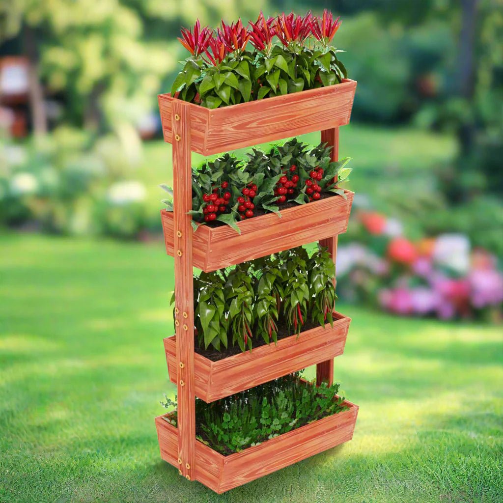 Jardinière surélevée - VerticalRaisedPlanter™ - Marron Rougeâtre - Oasis Citadin